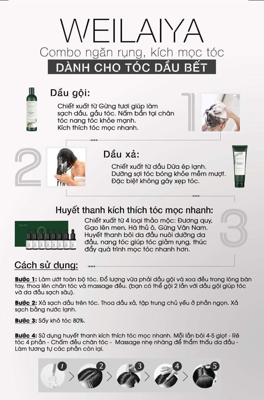  Combo ngăn giảm rụng tóc và kích thích mọc tóc 