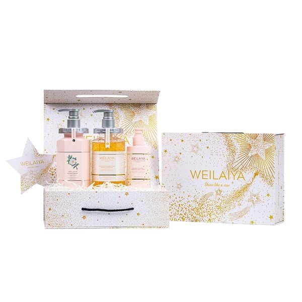  Set hộp quà Sao 1 sữa tắm hoa cúc + 1 sữa tắm hoa trà + Kem body hoa hồng 