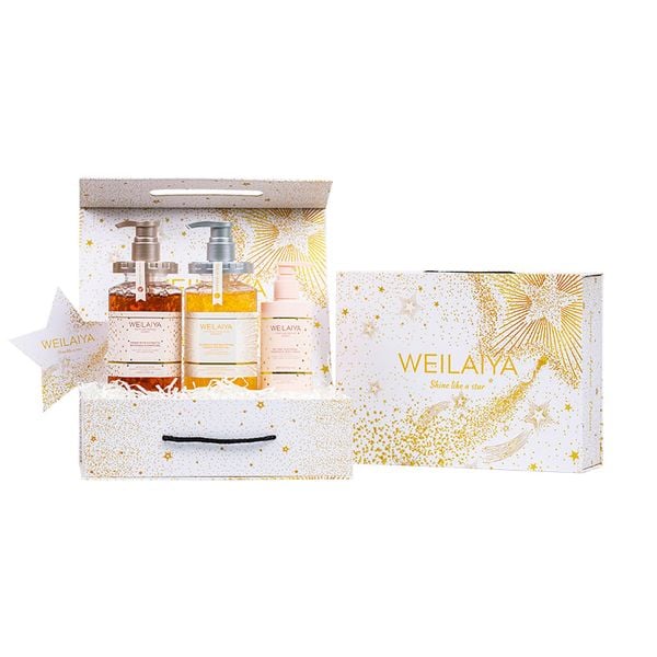  Set hộp quà Sao 1 sữa tắm hoa cúc + 1 sữa tắm hoa hồng + Kem body hoa hồng 