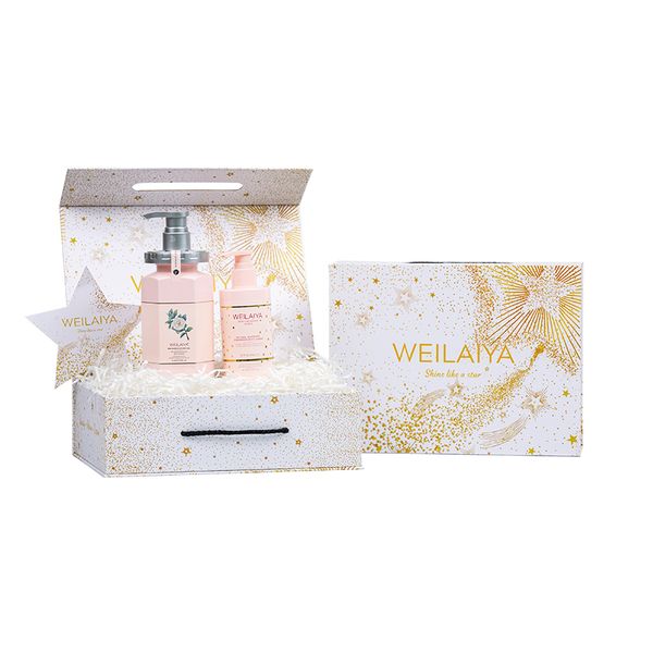  Set hộp quà Sao 1 sữa tắm hoa trà + 1 kem body hoa hồng 