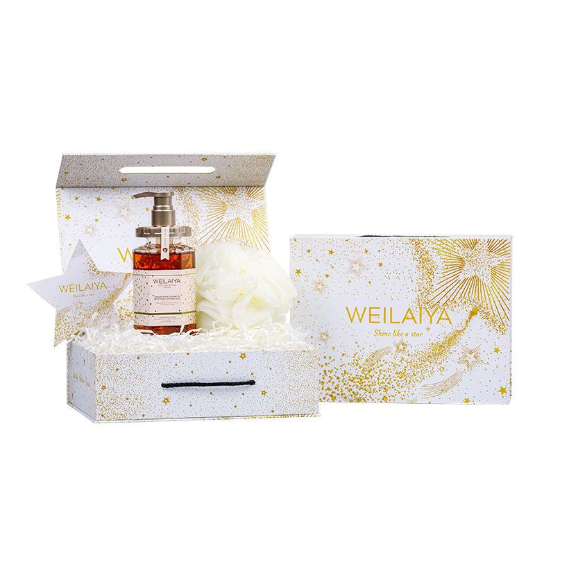  Set hộp quà Sao 1 sữa tắm hoa hồng + Bông tắm 