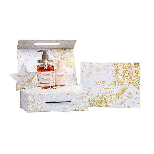  Set hộp quà Sao 1 sữa tắm hoa hồng + 1 kem body hoa hồng 