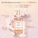  Sữa tắm trắng da cánh hoa hồng Damask Weilaiya Grand Rose Extracts Whitening Shower Gel 450ml 