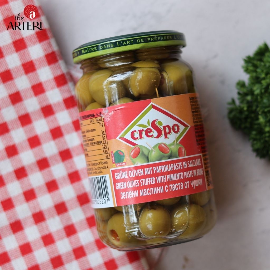 Trái Oliu Xanh Nhồi Ớt Ngọt Crespo 370ml