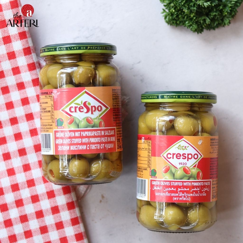Trái Oliu Xanh Nhồi Ớt Ngọt Crespo 370ml