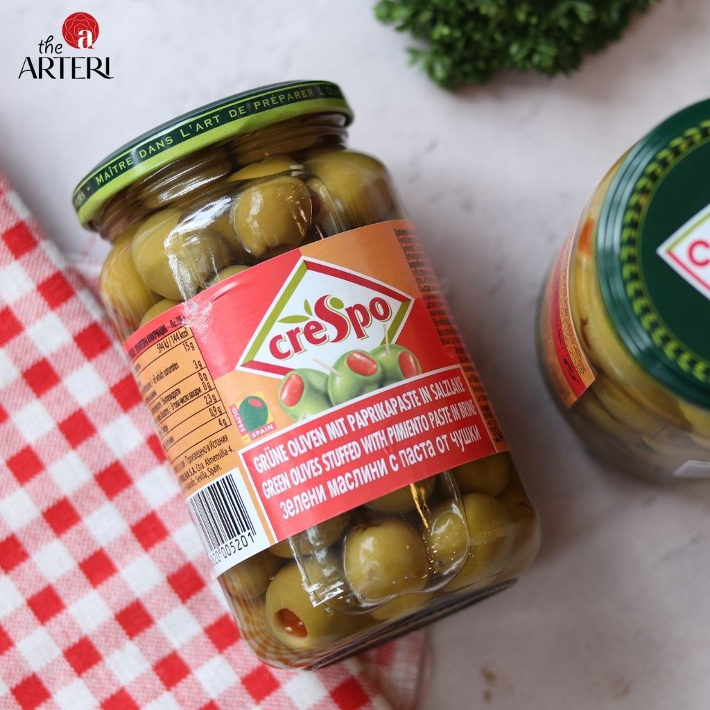 Trái Oliu Xanh Nhồi Ớt Ngọt Crespo 370ml