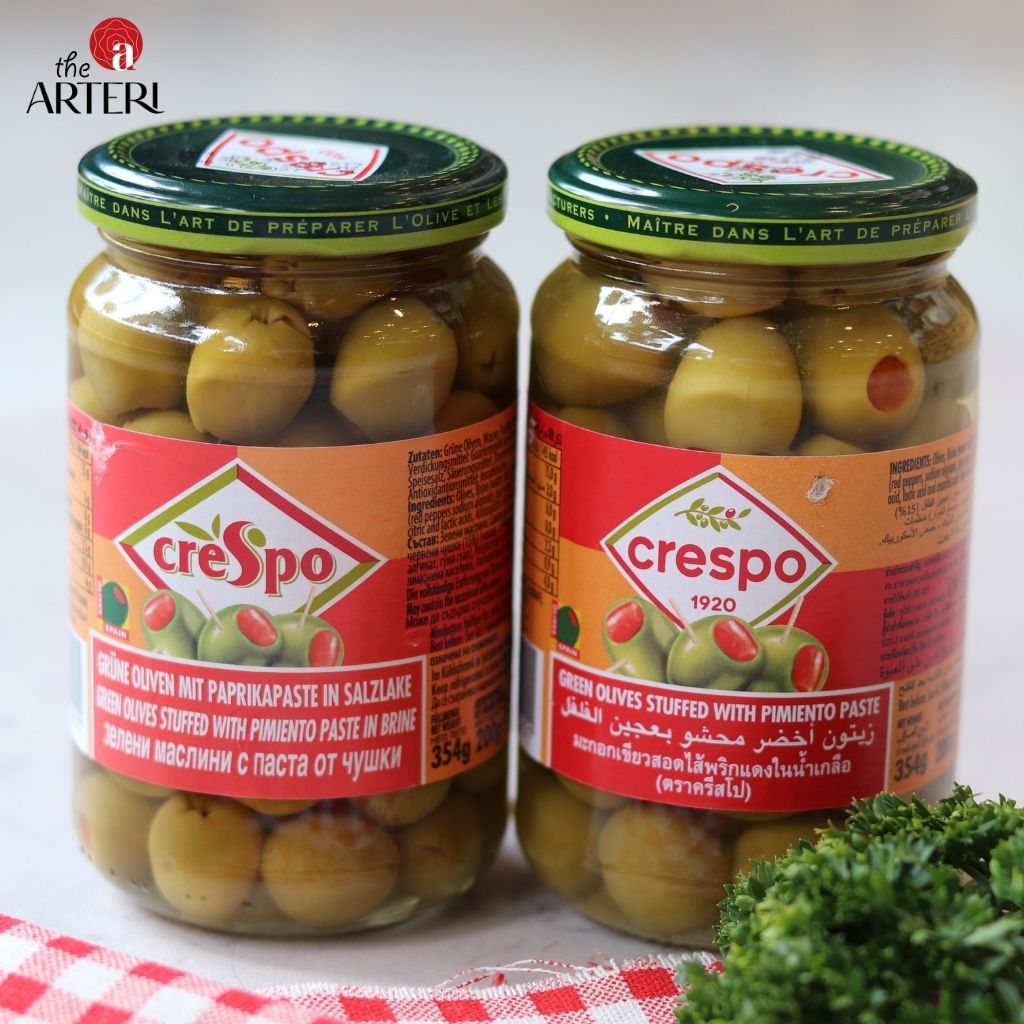 Trái Oliu Xanh Nhồi Ớt Ngọt Crespo 370ml