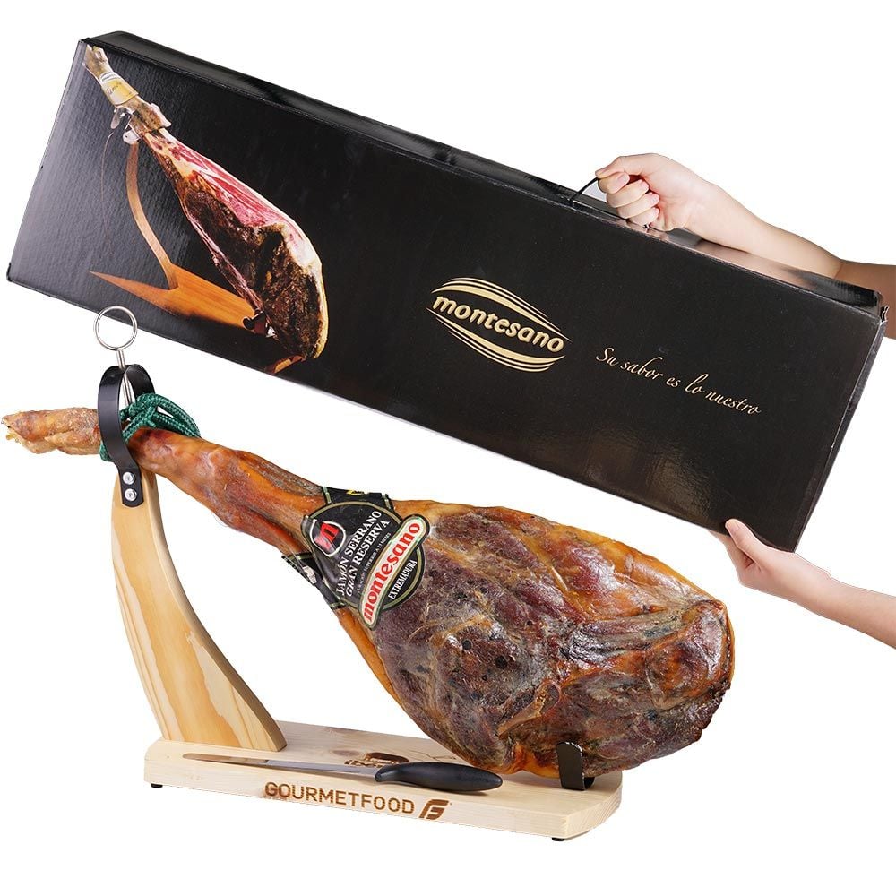 Đùi Sau Heo Trắng Muối  Serrano 16 Tháng Có Xương Montesano