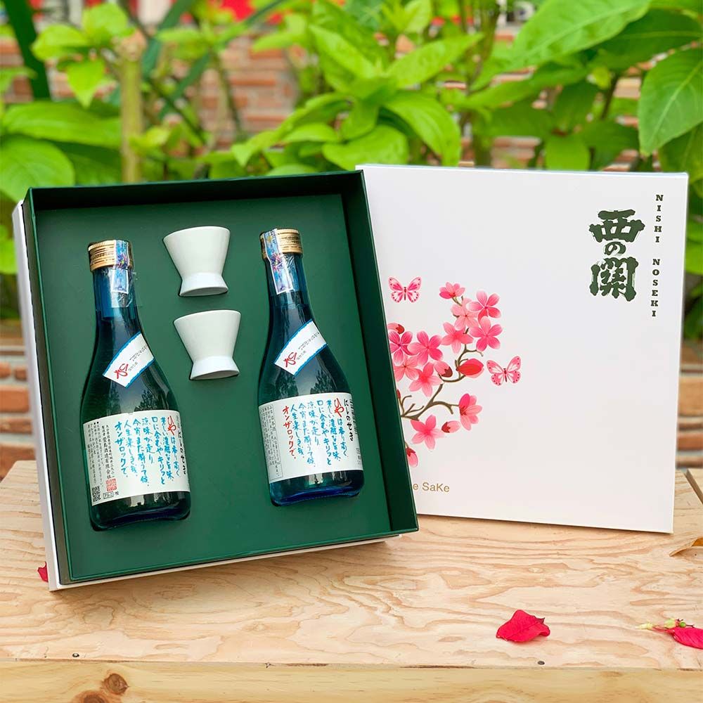 Hộp Quà Rượu Sake Nishino Seki Hiya 300ml - Đào Hoa Niên