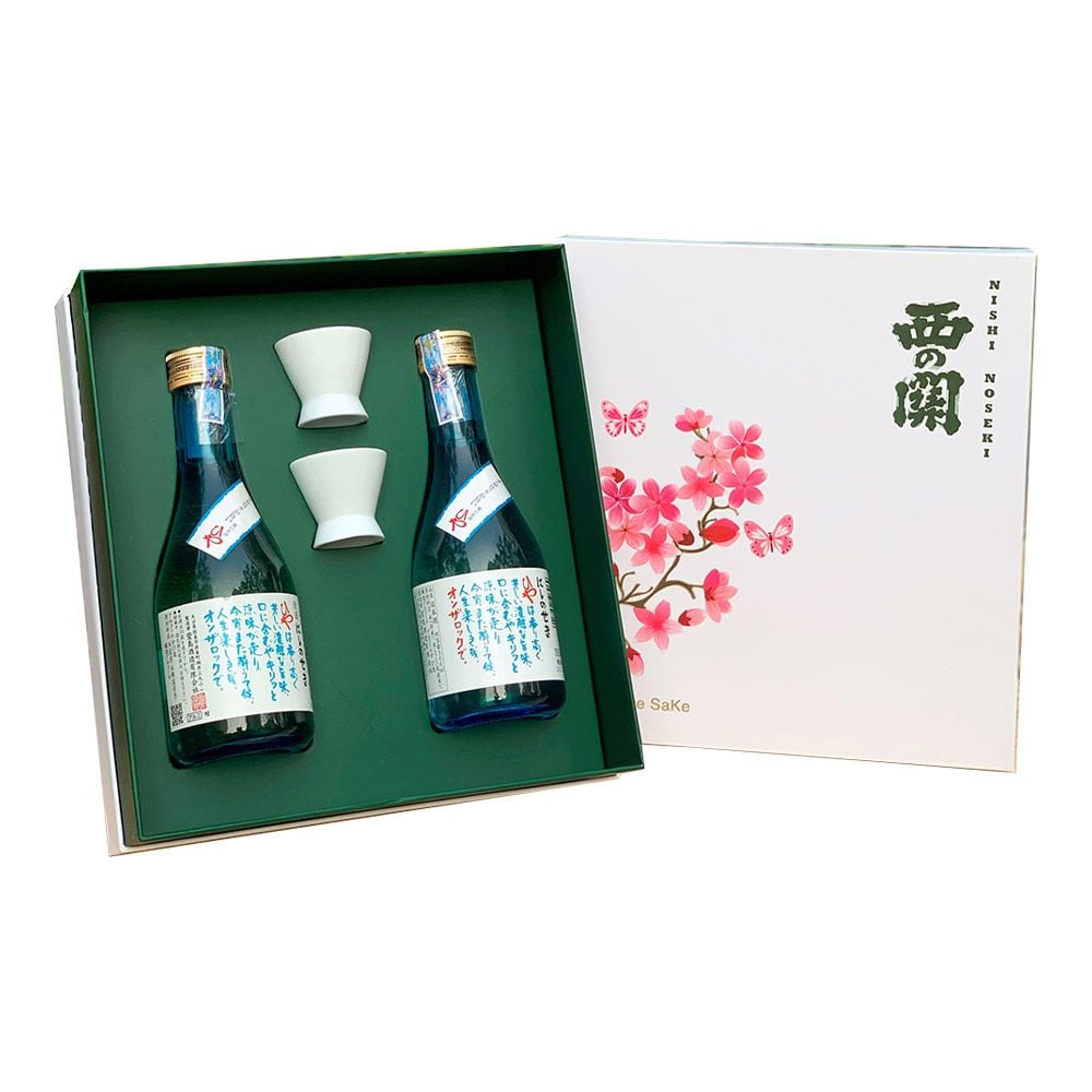 Hộp Quà Rượu Sake Nishino Seki Hiya 300ml - Đào Hoa Niên