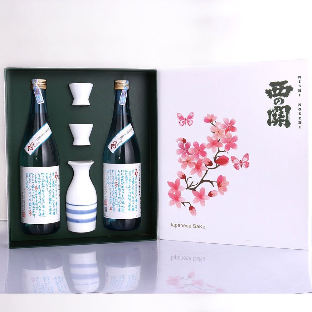 Hộp Quà Rượu Sake Nishino Seki Hiya 720ml - Đào Hoa Niên