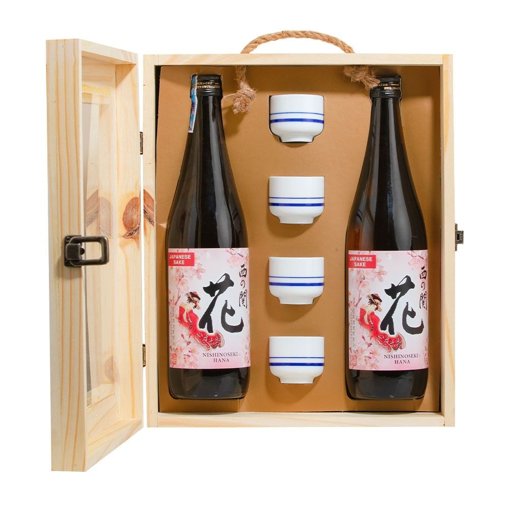 Hộp quà gỗ Sake Nishino Seki Hana 2025