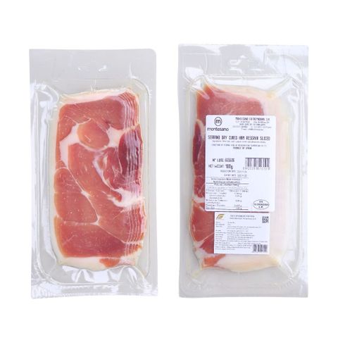 Đùi Sau Heo Trắng Muối Serrano 12 Tháng Gói Cắt Lát 100g Montesano