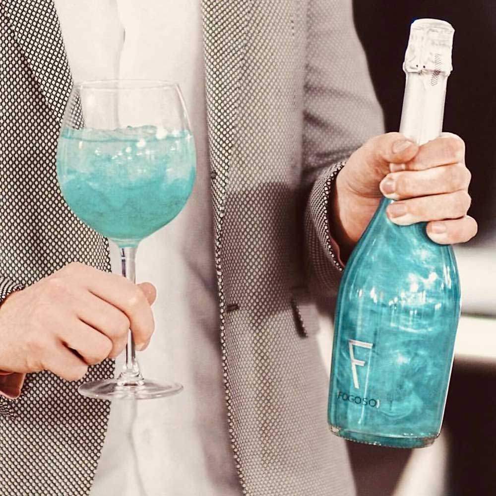 Rượu Vang Nổ Fogoso Azul 750ml - màu xanh đại dương khó cưỡng