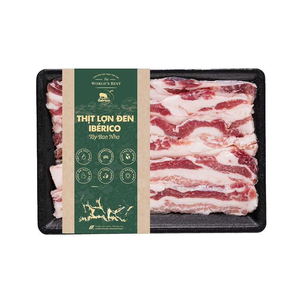 Thịt Heo Đen Iberico Ba Rọi Cắt Lát 300g