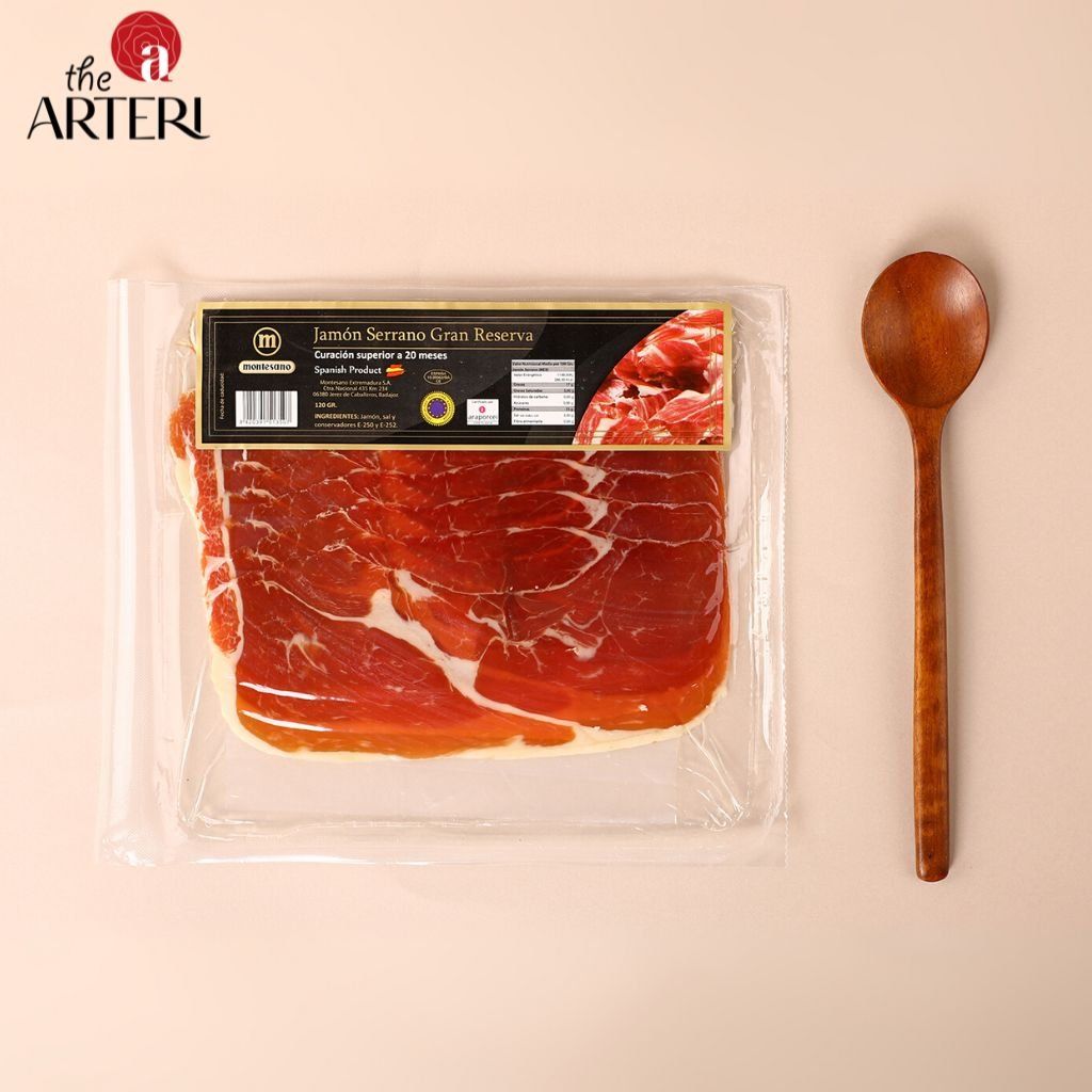 Đùi Sau Heo Trắng Muối Serrano 15 Tháng Gói Cắt Lát 120g