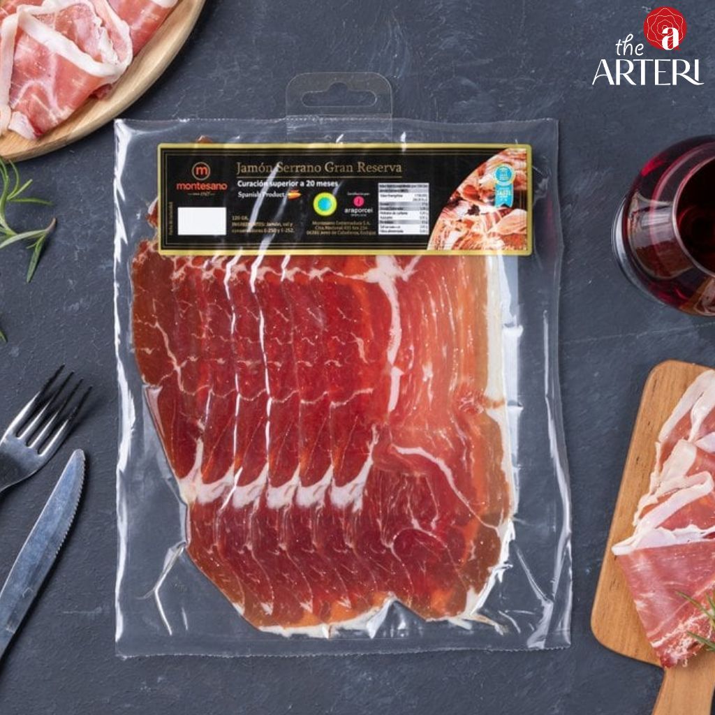 Đùi Sau Heo Trắng Muối Serrano 15 Tháng Gói Cắt Lát 120g