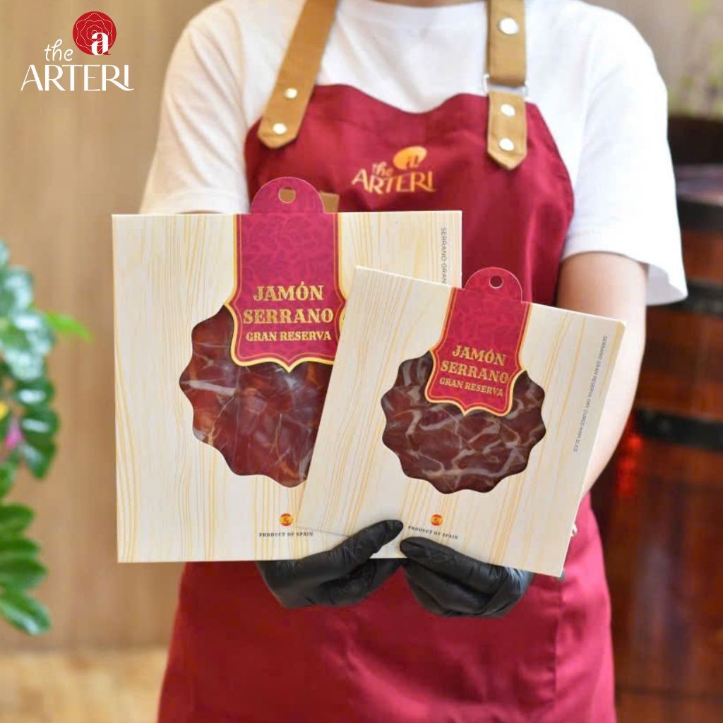 Đùi Sau Heo Trắng Muối Serrano 18 Tháng Gói Cắt Lát 50g/100g