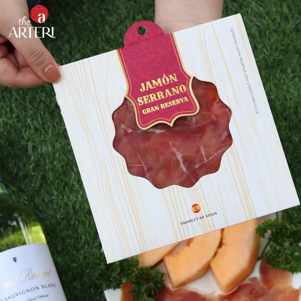 Đùi Sau Heo Trắng Muối Serrano 18 Tháng Gói Cắt Lát 50g/100g