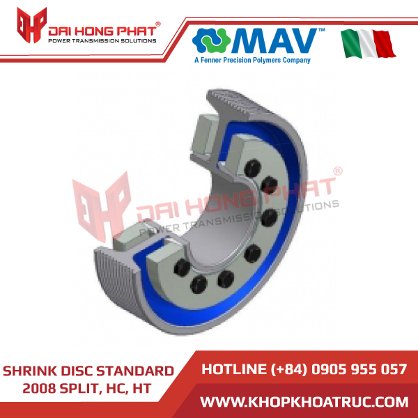 THIẾT BỊ BÓP TRỤC MAV 2008 HẠNG TIÊU CHUẨN SPLIT, HC, HT – SHRINK DISC STANDARD SPLIT, HC, HT