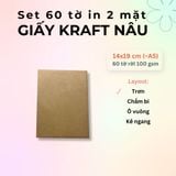  60 tờ giấy kraft 100 gsm (có thể refill Sổ Còng) 14x19 cm (xấp xỉ A5) 