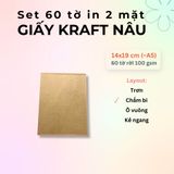  60 tờ giấy kraft 100 gsm (có thể refill Sổ Còng) 14x19 cm (xấp xỉ A5) 