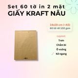  60 tờ giấy kraft 100 gsm (có thể refill Sổ Còng) 14x19 cm (xấp xỉ A5) 