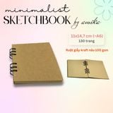  Sổ lò xo Sketchbook - ruột giấy kraft - Bìa trơn 