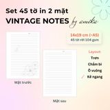  45 tờ giấy viết thư vintage 104 gsm (có thể refill Sổ Còng) 14x19 cm (xấp xỉ A5) 