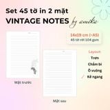  45 tờ giấy viết thư vintage 104 gsm (có thể refill Sổ Còng) 14x19 cm (xấp xỉ A5) 