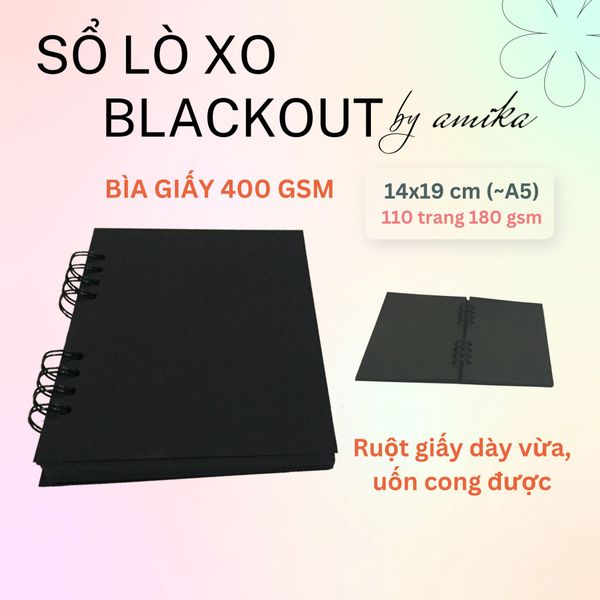  Sổ lò xo BLACKOUT - Bìa trơn 