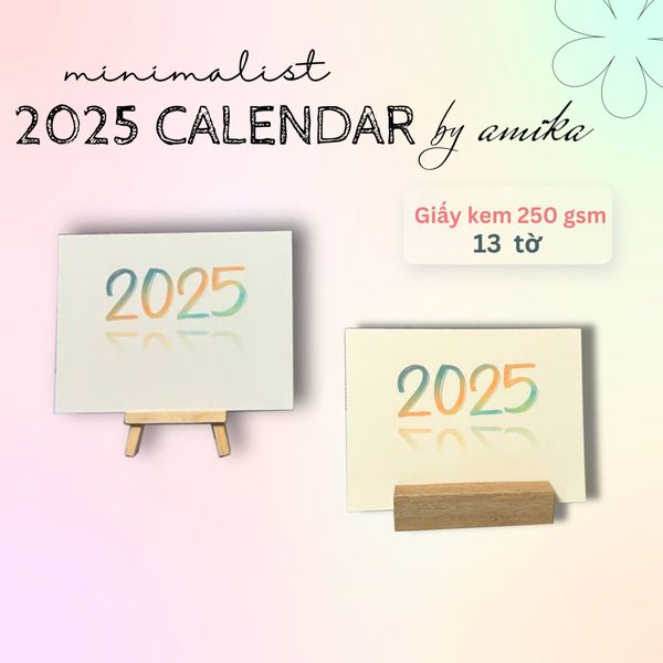  2025 Minimalist Calendar by amika - Lịch để bàn thiết kế có âm lịch 