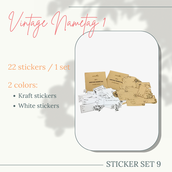  SET 9: VINTAGE NAMETAG 1 - 22 nhãn vở vintage 