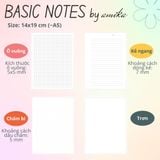  60 tờ giấy note 104 gsm (có thể refill Sổ Còng) 14x19 cm (xấp xỉ A5) 