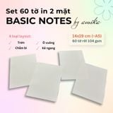  60 tờ giấy note 104 gsm (có thể refill Sổ Còng) 14x19 cm (xấp xỉ A5) 