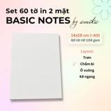  60 tờ giấy note 104 gsm (có thể refill Sổ Còng) 14x19 cm (xấp xỉ A5) 
