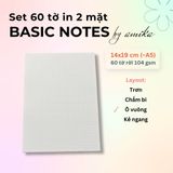  60 tờ giấy note 104 gsm (có thể refill Sổ Còng) 14x19 cm (xấp xỉ A5) 