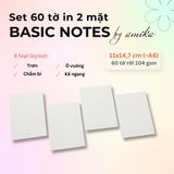  60 tờ giấy note 104 gsm (có thể refill Sổ Còng) 11x14,7 cm (xấp xỉ A6) 