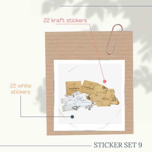  SET 9: VINTAGE NAMETAG 1 - 22 nhãn vở vintage 