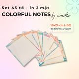  45 tờ giấy viết thư, ghi chú Đa sắc - Colorful Notes 19x24 cm (xấp xỉ B5) 