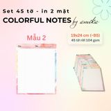  45 tờ giấy viết thư, ghi chú Đa sắc - Colorful Notes 19x24 cm (xấp xỉ B5) 