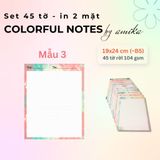  45 tờ giấy viết thư, ghi chú Đa sắc - Colorful Notes 19x24 cm (xấp xỉ B5) 