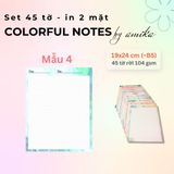  45 tờ giấy viết thư, ghi chú Đa sắc - Colorful Notes 19x24 cm (xấp xỉ B5) 