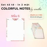  45 tờ giấy viết thư, ghi chú Đa sắc - Colorful Notes 19x24 cm (xấp xỉ B5) 
