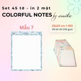  45 tờ giấy viết thư, ghi chú Đa sắc - Colorful Notes 19x24 cm (xấp xỉ B5) 