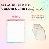  45 tờ giấy viết thư, ghi chú Đa sắc - Colorful Notes 19x24 cm (xấp xỉ B5) 