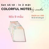  45 tờ giấy viết thư, ghi chú Đa sắc - Colorful Notes 19x24 cm (xấp xỉ B5) 