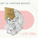  SET 15: VINTAGE BOOKS - 33 stickers họa tiết theo phong cách cổ điển 