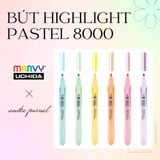  Bút dạ quang MARVY 8000 màu pastel trang trí sổ tay, bullet journal, lưu bút, ghi chép thông dụng 