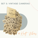  SET 5: VINTAGE CAMERA - 48 stickers họa tiết máy ảnh 